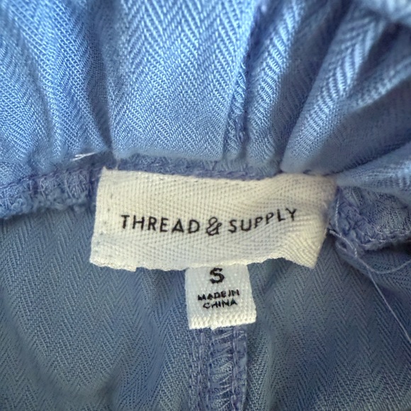 Thread & Supply Blue Paperbag Waist Shorts Size Small - Picture 3 of 4